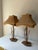Metal Late 20th Century Bamboo Tole Table Lamps With Pagoda; A Pair For Sale - Image 7 of 10