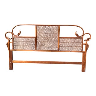 Vintage Rattan Bentwood Pagoda King Headboard For Sale