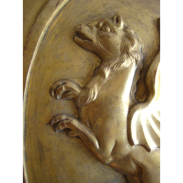Gold 18th Century Pair of Gild Carved Wood Coat of Arms For Sale - Image 8 of 12
