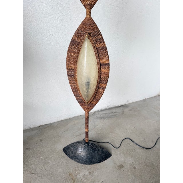 Vintage Bronze and Rope Floor Lamp, 1970 For Sale - Image 10 of 18