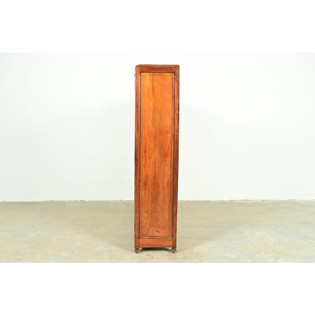 Louis Majorelle Style Antique French Art Nouveau Carved Burled Walnut Bibliotheque Bookcase Cabinet, Circa 1900 For Sale - Image 13 of 15