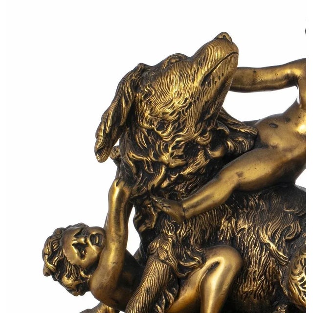 Edouard Drouot, Sculptural Group, Gilded Bronze For Sale - Image 3 of 9