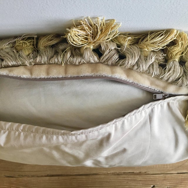 Vintage Velvet Pillow With Vintage Vestment Panel & Silk Tassels Chairish
