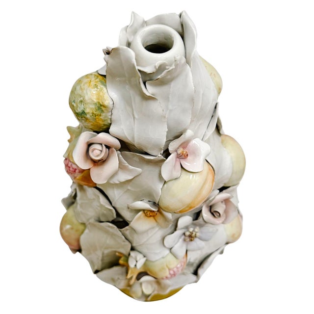 Mid-Century Italian Porcelain Pastel Fruit Topiaries & Table Lamp Conversions by Ardalt For Sale - Image 14 of 18