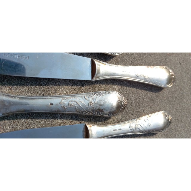 1980s Gremany Jubgdestil 11x Knives in Arg 800 Silver / Rostrfei Art Nouveau For Sale - Image 10 of 14