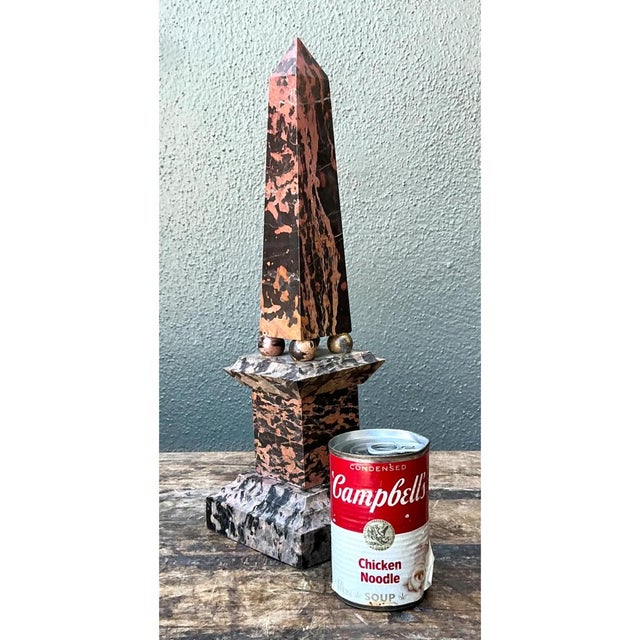 Vintage Marble Obelisk Sculpture For Sale - Image 11 of 12