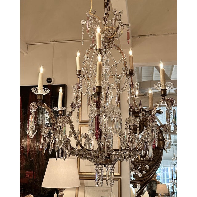 1900s, Cut Crystal, Sicilian Chandelier For Sale - Image 9 of 13