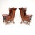 Antique Leather Wing Back Armchairs, 1920s, Set of 2 For Sale - Image 4 of 11