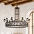 A striking sense of geometry gives this large Art Deco style wrought iron chandelier its dramatic appeal. The broad...