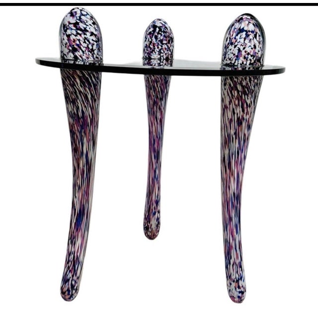 1960s Murano Postmodern Italian Glass Side Table For Sale - Image 10 of 10
