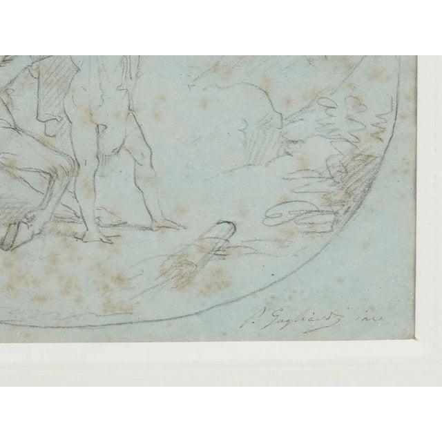 Mid 19th Century Pietro Galiardi Mythological Fresco Study for Cathedral, Pencil Sketch For Sale - Image 11 of 17