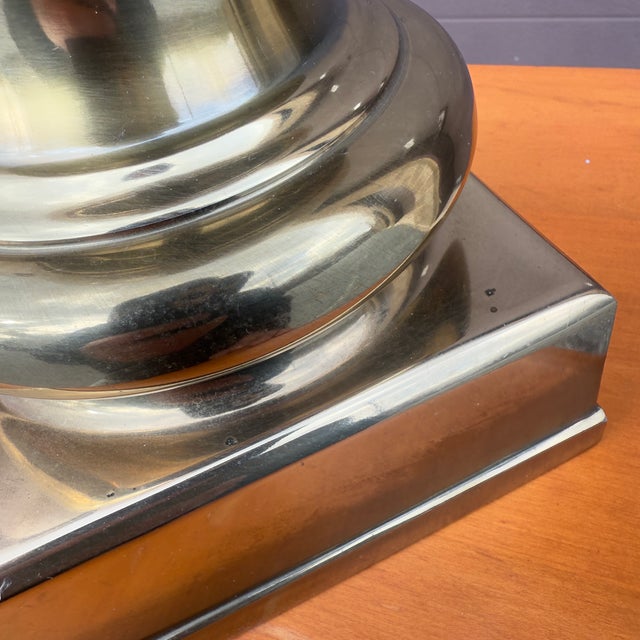 Vintage Stiffel Beige Porcelain and Brass Table Lamps - A Pair For Sale - Image 12 of 18