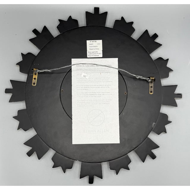 Silver Silver Wooden Sunburst Mirror For Sale - Image 8 of 8