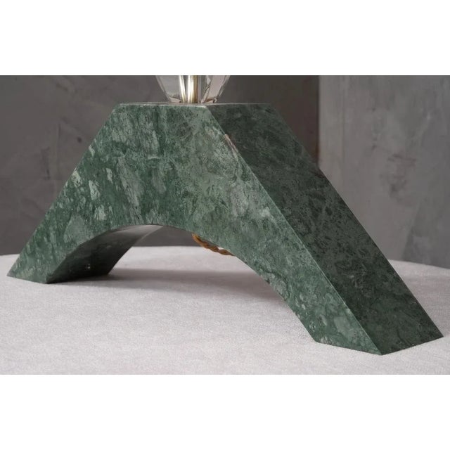 Mid-Century Modern Indian Green Marble and Murano Glass Table Lamp, 2000s For Sale - Image 3 of 10