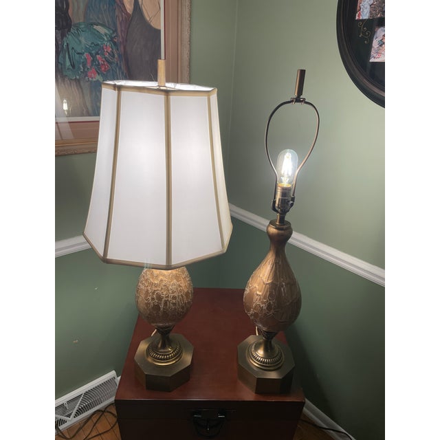 Vintage Mid-Century Modern Crackled "Genie Bottle" or "Moorish" Style. - a Pair For Sale - Image 12 of 16