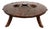 Brazilian Folk Art Brutalist Circular Coffee Table in Wood, 1950s For Sale
