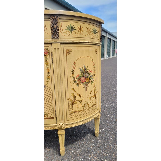 Antique Adams Painted Demilune Credenza For Sale - Image 13 of 14