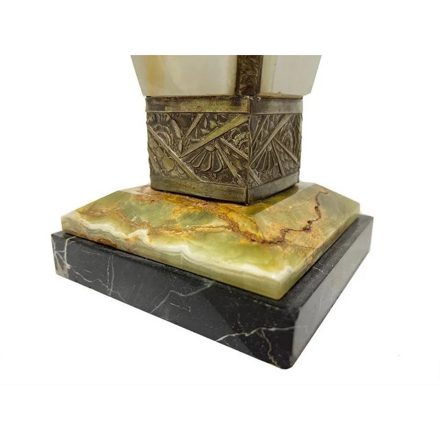 French Art Deco Bronze and Onyx Mantelpieces, 1920s, Set of 2 For Sale - Image 6 of 8