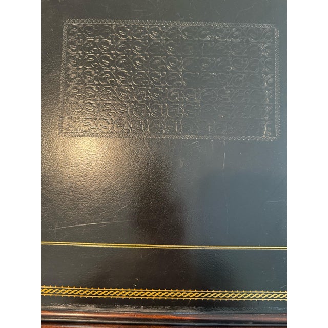 Mid-Century Italian Chinoiserie Faux-Bamboo End Table With Leather Top For Sale - Image 4 of 4