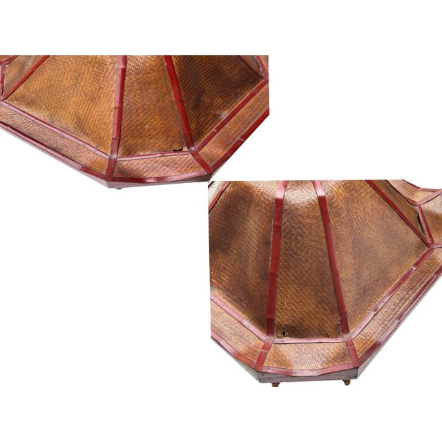 Wood Chinese Vintage Red Gold Carving Wedding Cart Bridal Sedan Chair Display For Sale - Image 7 of 8