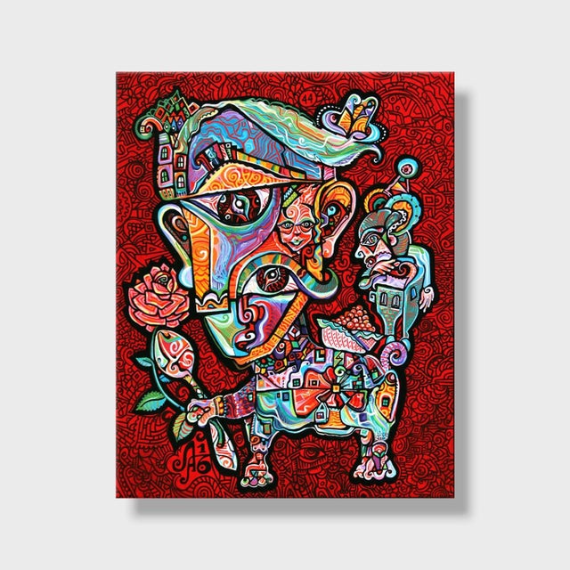This is a one of a kind original cubist painting by San Diego artist, Alexander Arshansky. Its dimensions are...