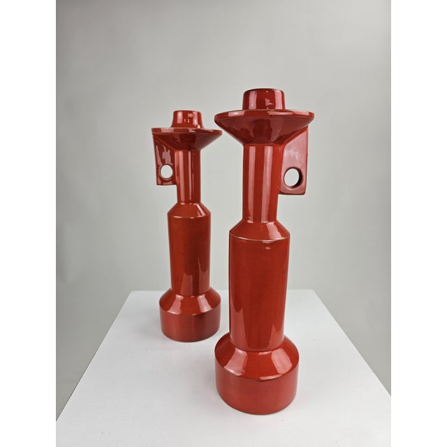 Ceramic Candlesticks by Enzo Bioli for Il Picchio, Italy, 1970s, Set of 2 For Sale - Image 14 of 16