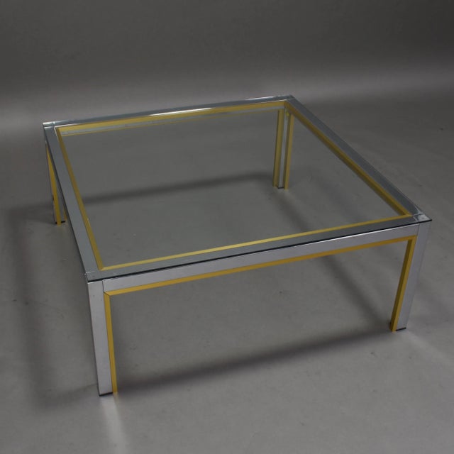 coffee table in chrome and gold – Italy, 1970’s Designer: Unknown Country: Italy Model: Coffee table Material: Glass /...