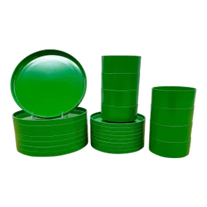 1960s Vintage Kelly Green Massimo Vignelli for Heller Dinnerware - Set of 24