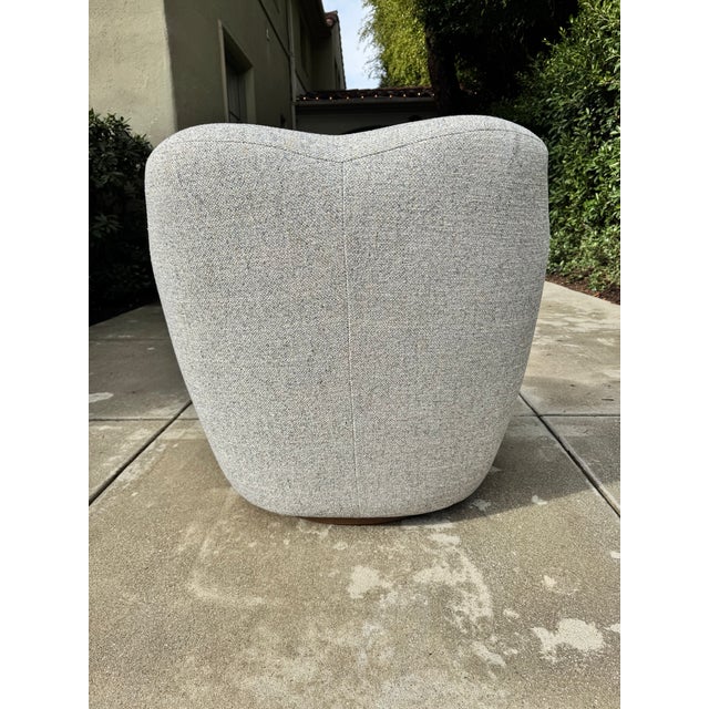 2020s Crate & Barrel Swivel Chair in Fog Linen - Brand New Never Been Used For Sale - Image 5 of 10