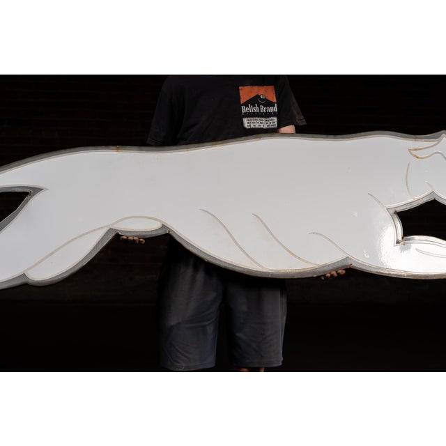 Industrial 1950s Large Porcelain Greyhound Bus Sign For Sale - Image 3 of 8