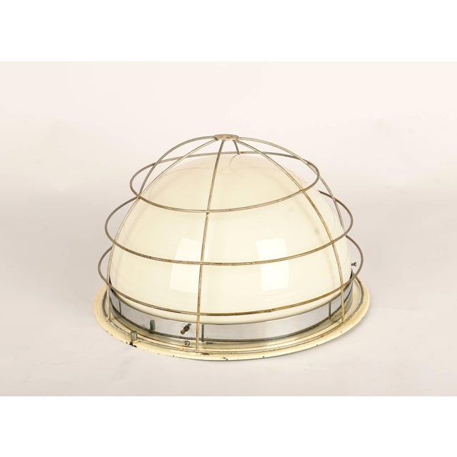 Large Bauhaus Opaline Glass Wall Lamps from Zukov, 1940s, Set of 4 For Sale - Image 6 of 6
