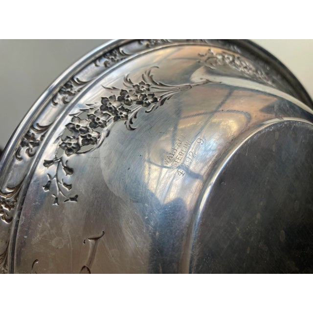 1930s Vintage Larkspur Wallace Sterling Silver Floral Design Dish For Sale - Image 5 of 7