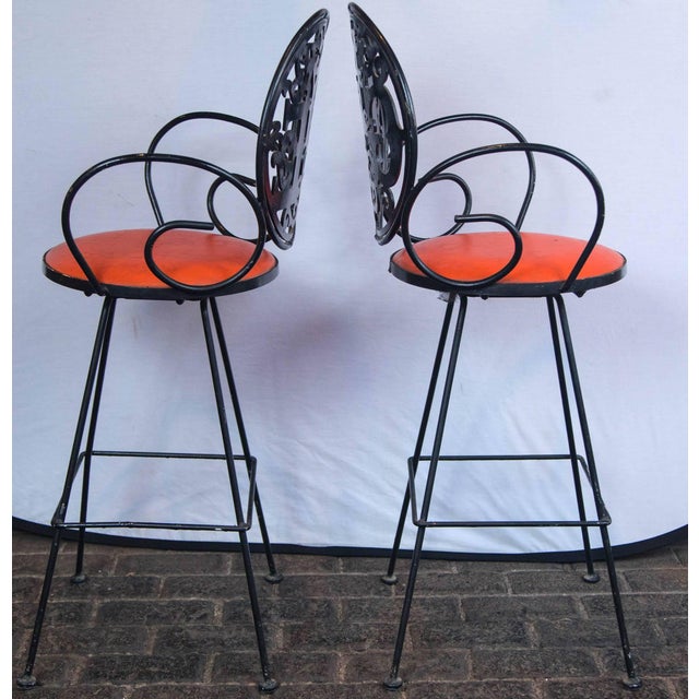 1960s 1960s Vintage Arthur Umanoff Bar Stools- a Pair For Sale - Image 5 of 9
