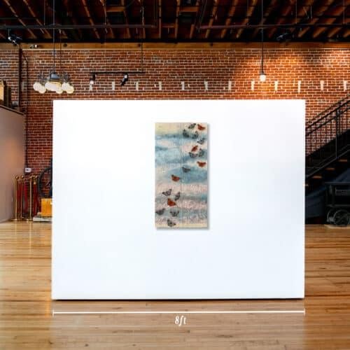 Contemporary Kathleen Kane-Murrell, Mixed Media Abstract Butterflies, "Pink Floss" (Diptych) 2025 For Sale - Image 3 of 4