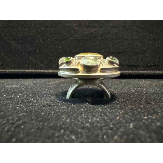 Large Creative Artist Ring in Silver and Topaz, 1990s For Sale - Image 3 of 8