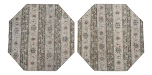 Set of Two Hexagon Small Turkish Rug 3'4" X 3'5"