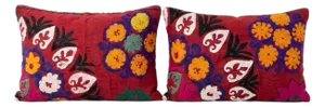 Silk Road Suzani Bedding Pillow Cover 17'' X 28'' - Set of Two
