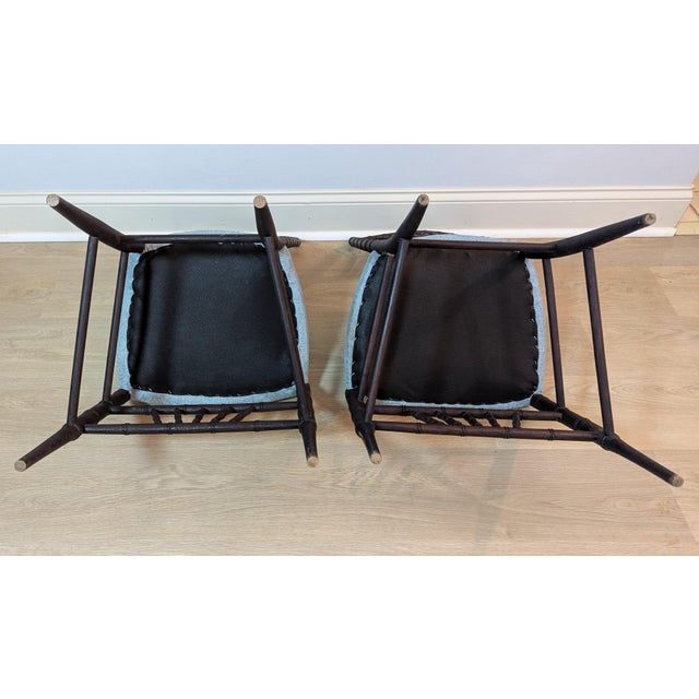 Antique Faux Bamboo Side Chair - A Pair For Sale - Image 9 of 15