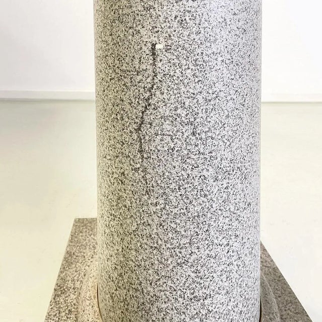 Gray Italian Modern Wood Painted as Stone Pedestal Column, 1990s For Sale - Image 8 of 12