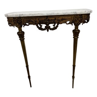Louis XVI Style Gilt Bronze Console Table, 20th Century For Sale