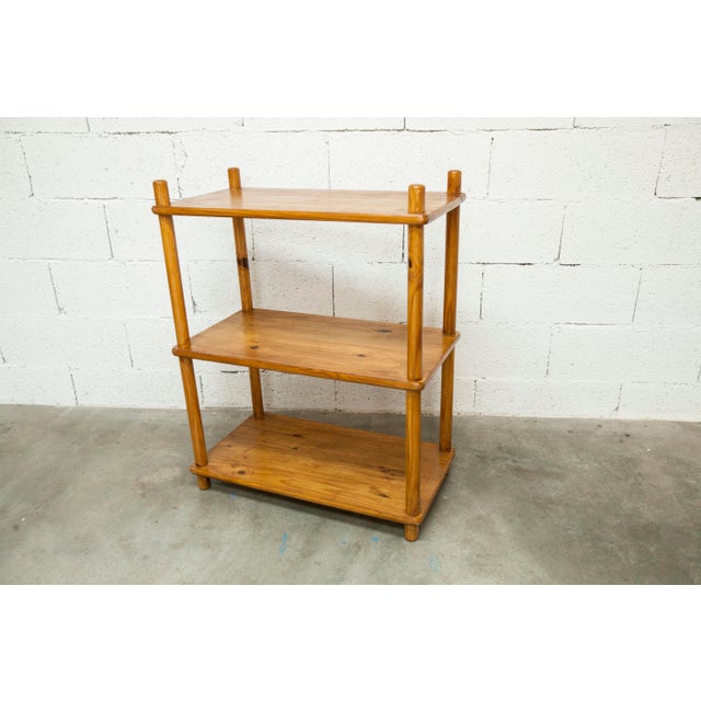 Scandinavian Rectangular Shelf in Pine with Round Pencil Legs, 1960s For Sale - Image 4 of 18