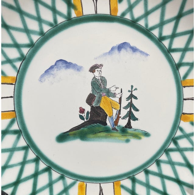 Vintage Gmundner Keramik “Hunter’s Delight” Coupe Dessert Plates- Set of 7 For Sale In Dallas - Image 6 of 9