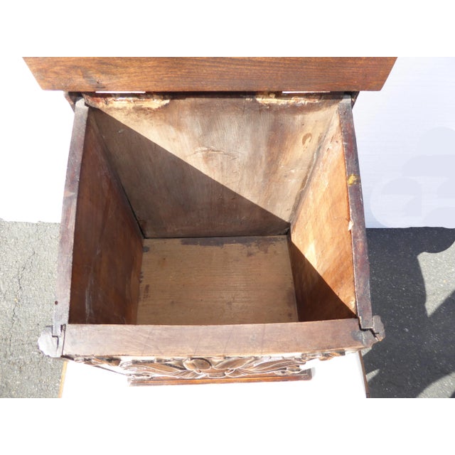 Vintage Floral Motif Carved Wood Box For Sale - Image 9 of 11