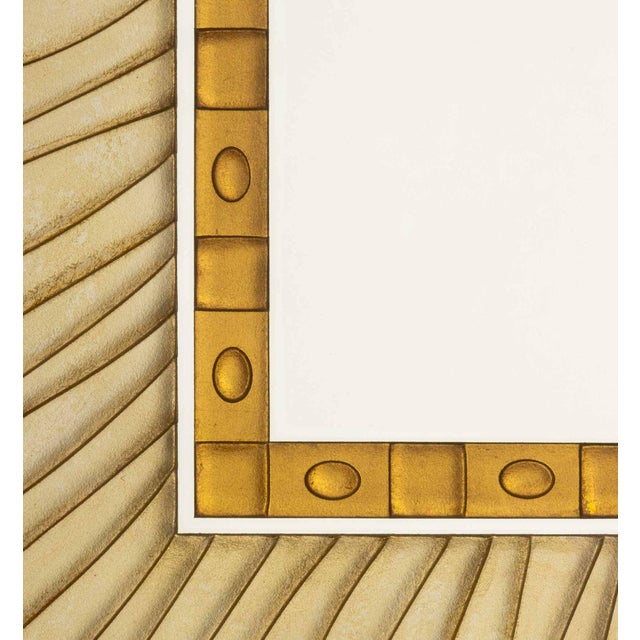 Postmodern Etched and Gilt Sunburst Motif Wall Mirror For Sale - Image 4 of 8