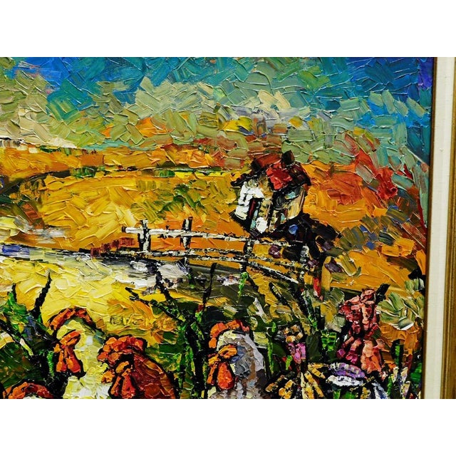 Maya Eventov "Untitled" Rooster Original Acrylic on Canvas H.Signed For Sale - Image 11 of 14
