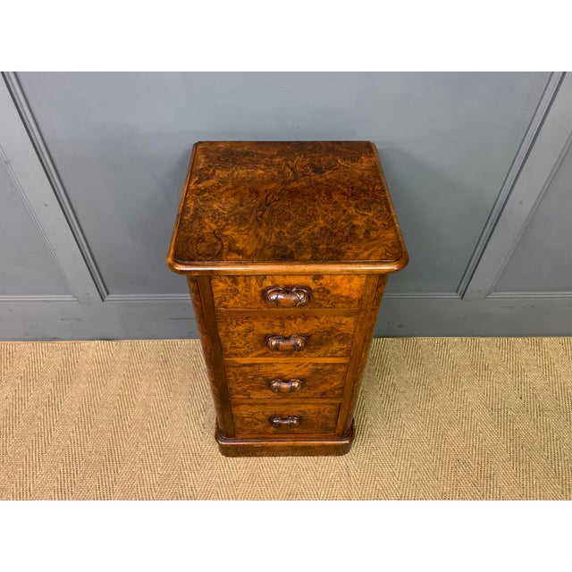 Victorian Burr Walnut Bedside Chests, 1875, Set of 2 For Sale - Image 10 of 12