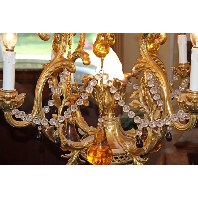 1910 French Belle Epoque Style Gilt Bronze Crystal Chandelier For Sale - Image 17 of 18