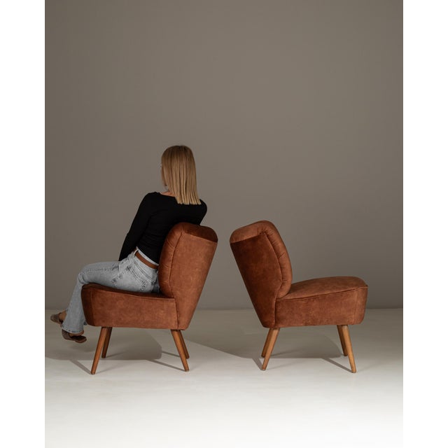 1940s Danish Upholstered Cocktail Chairs - A Pair For Sale - Image 16 of 18