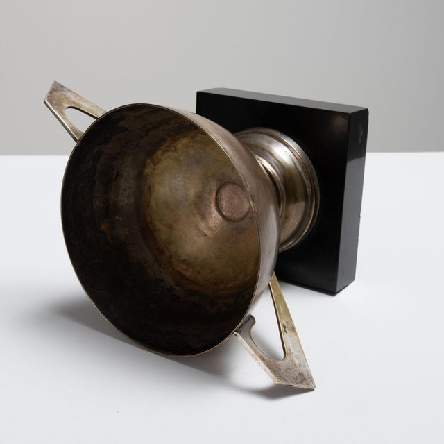 Art Deco 1930s France Art Deco Silver Stone Statue For Sale - Image 3 of 15