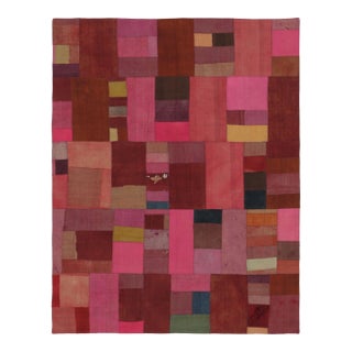 Vintage Anatolian Patchwork Rug in Multicolor Geometric Design - Rug & Kilim For Sale